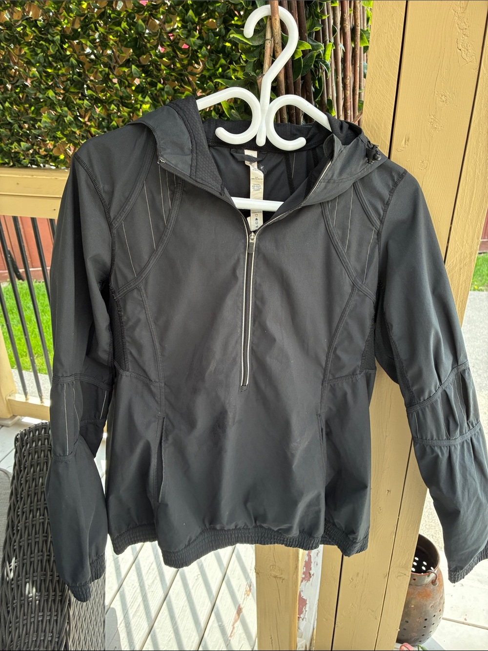 lululemon athletica Black Hooded Half-Zip Utility Jacket